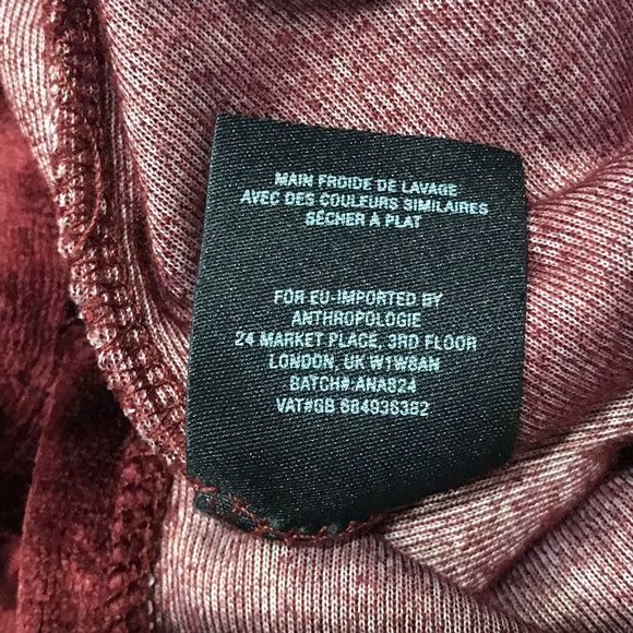 Micheal Stars Maroon Slouched Velvet Tee Sz Small - Picture 7 of 7